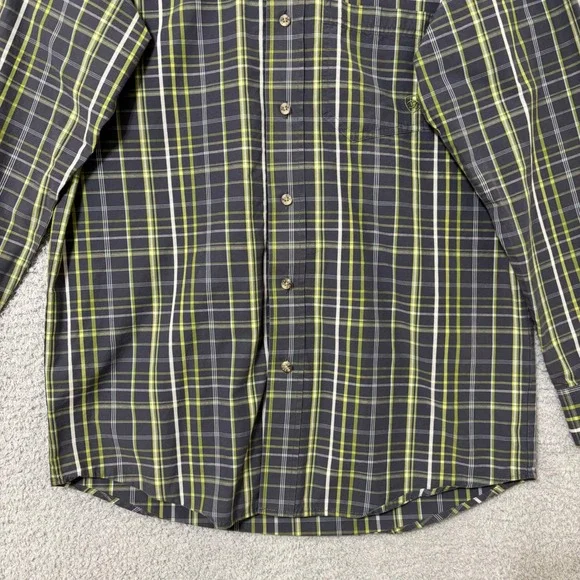 Plaid Button Down Shirt Western Workwear Small Cotton Blend Ariat Pro Series - Picture 5 of 13